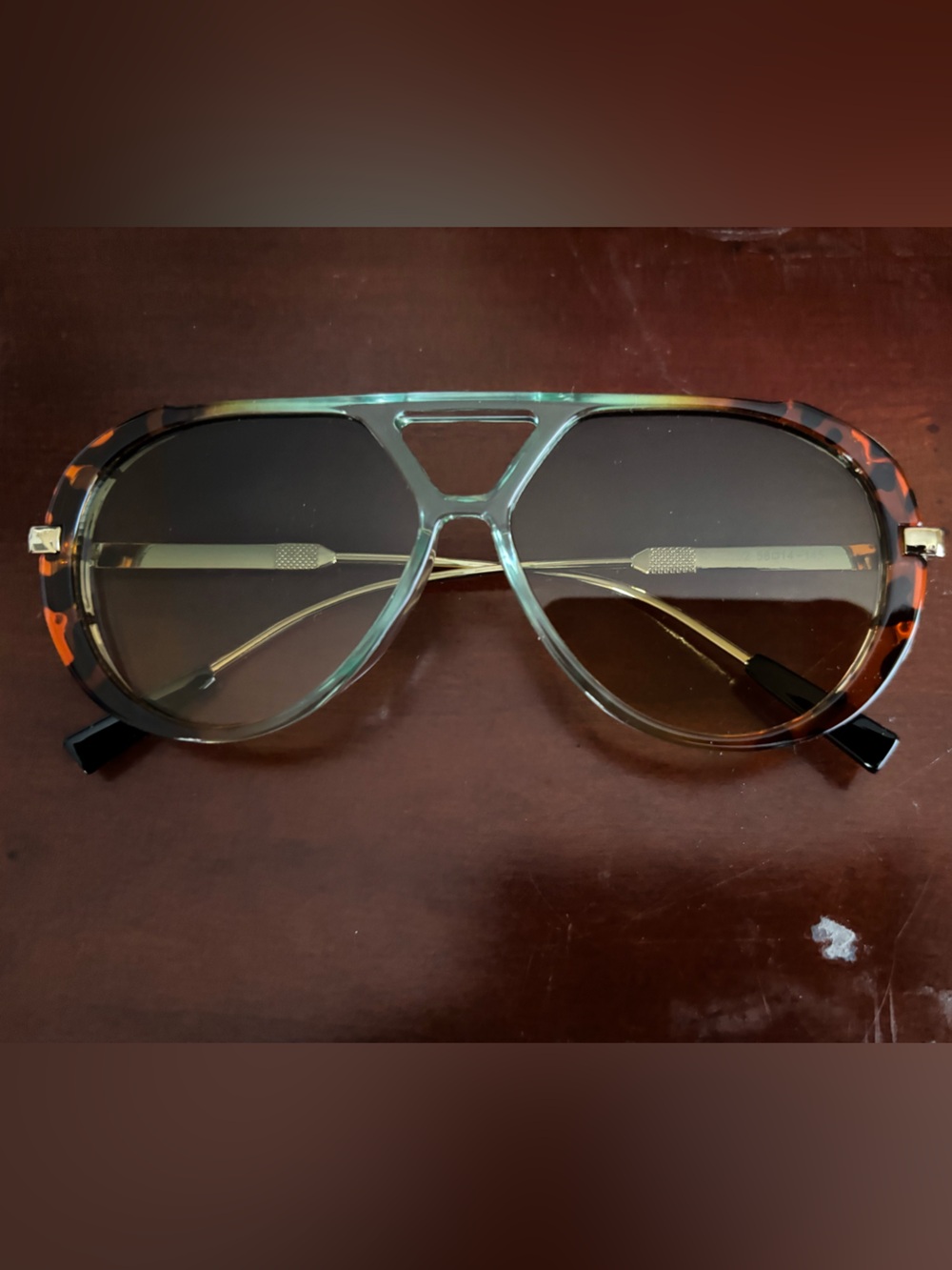 Tortoiseshell Aviator Sunglasses - Brown Lenses